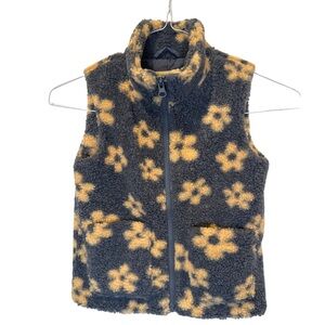 Tucker Tate Girls Teddy Sherpa Fleece Zip Vest Floral Size 4